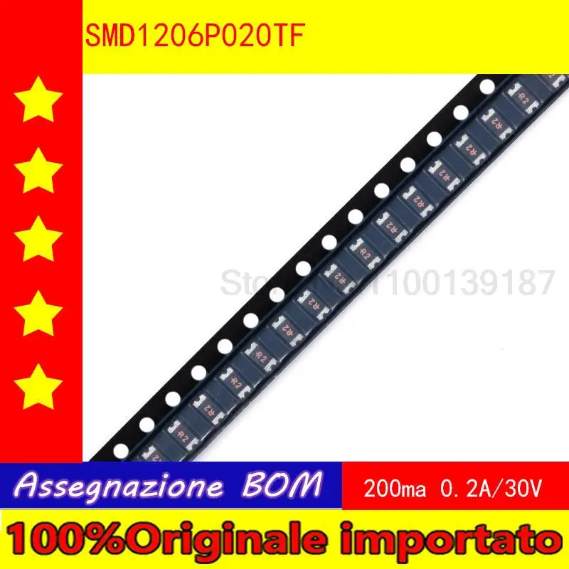 10 шт./лот оригинальный патч 1206 PTC 200 мА 30 в 0 2 A SMD1206P020TF Самовосстанавливающийся