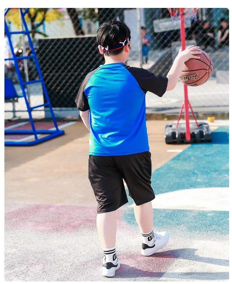 Спортивный костюм для мальчиков с коротким рукавом Быстросохнущий Свободный