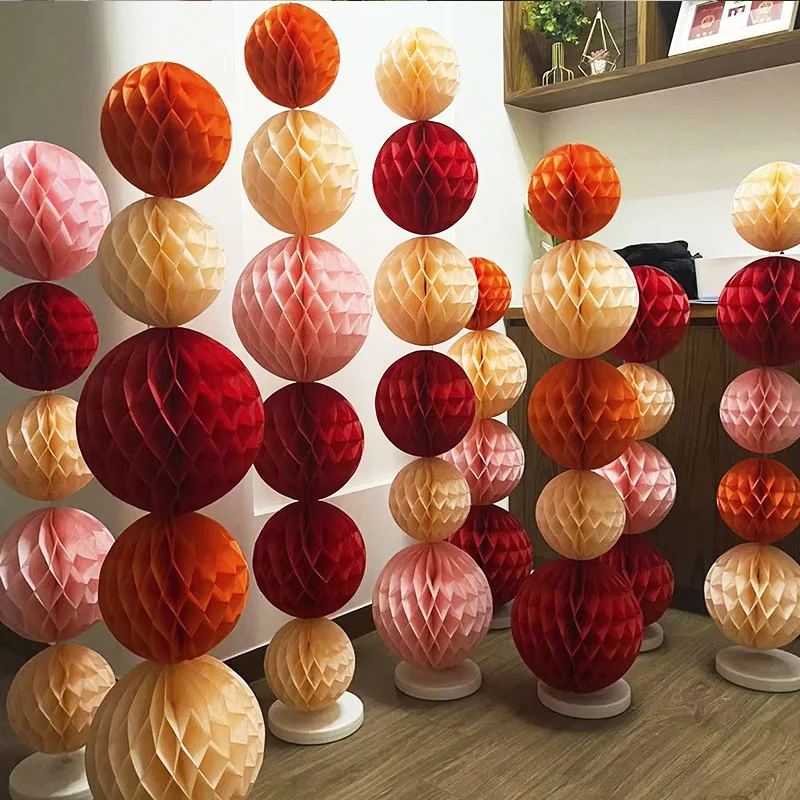 

5PCS Paper Honeycomb Ball Decorations Colorful Honeycomb Lanterns Circular Honeycomb Lantern Decorations Decorative Products