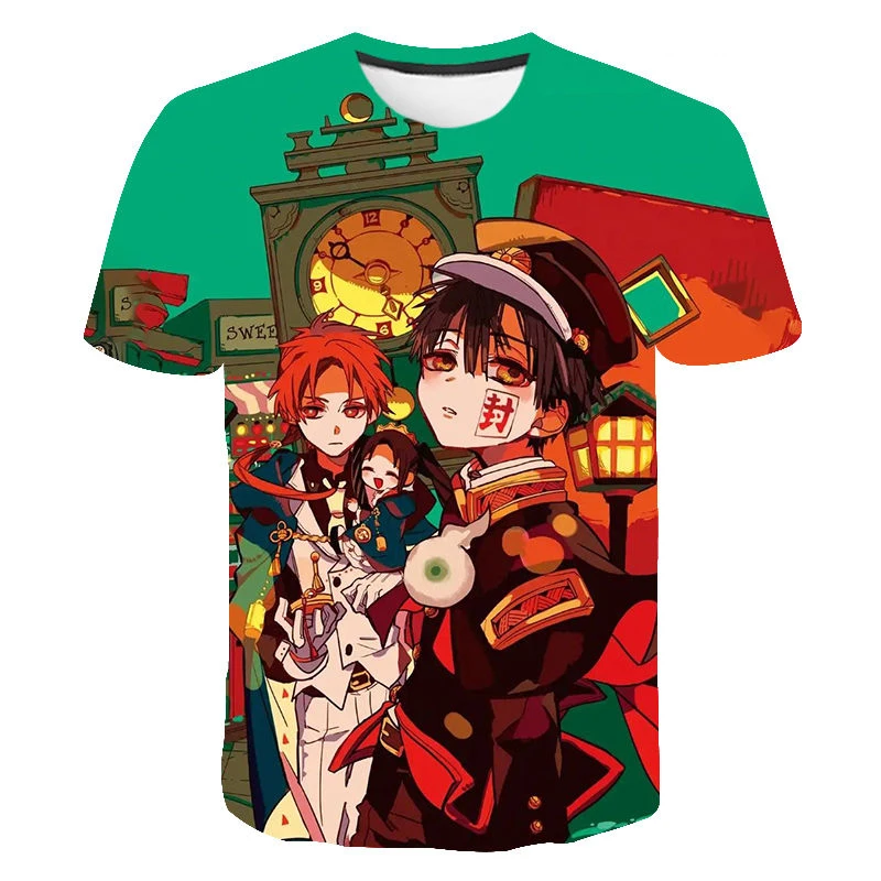 

Новинка футболки Hanako с принтом кун3d аниме уличная одежда для мужчин и женщин модная футболка большого размера с круглым вырезом детские топ...