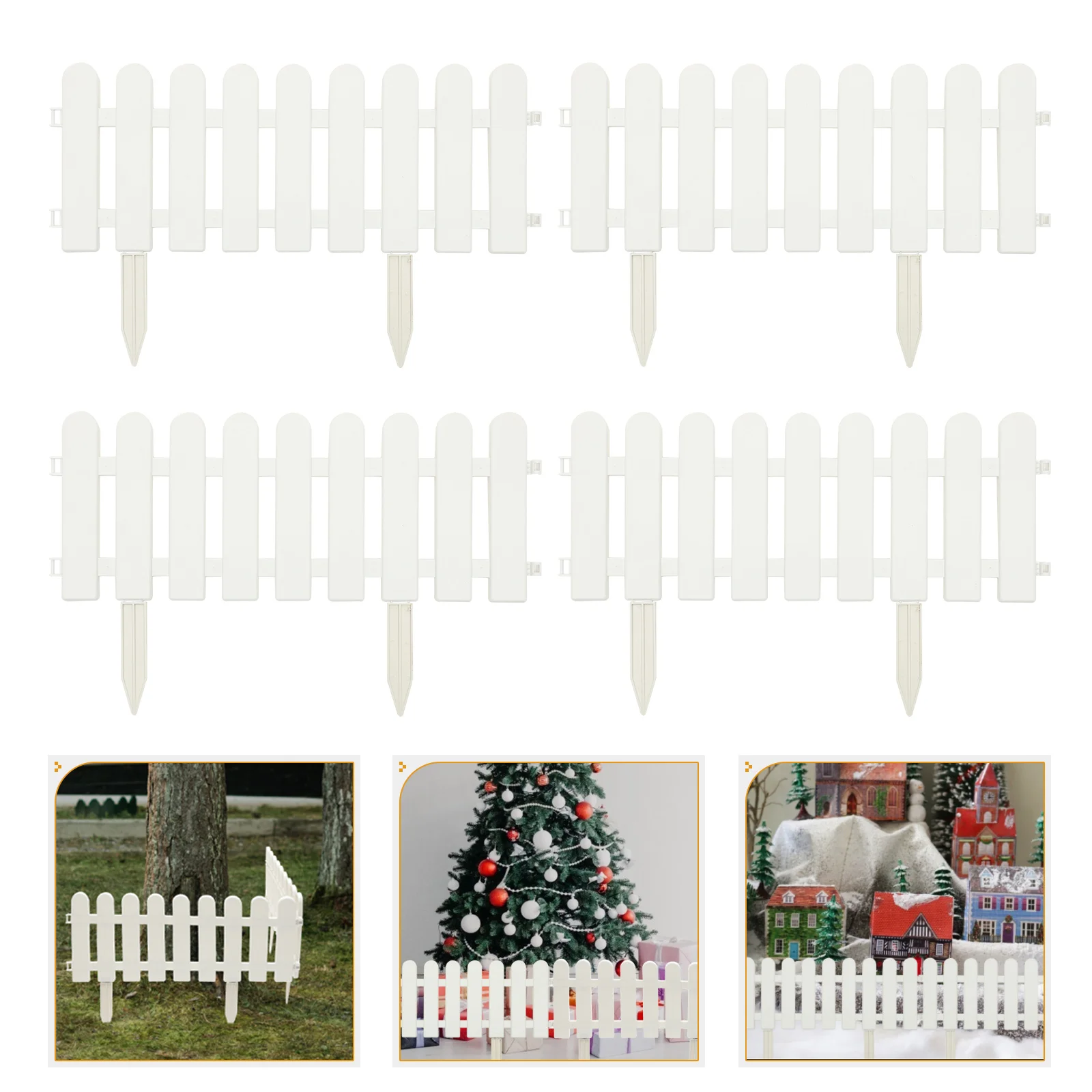 

Fence Garden Border Picket Tree Christmas White Fences Edging Lawn Miniature Borders Decorative Courtyardgrass Edges Landscape