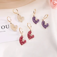 exquisite personality colorful heart frosted pendant earrings boho bride wedding stud earrings fashion jewelry for women gift