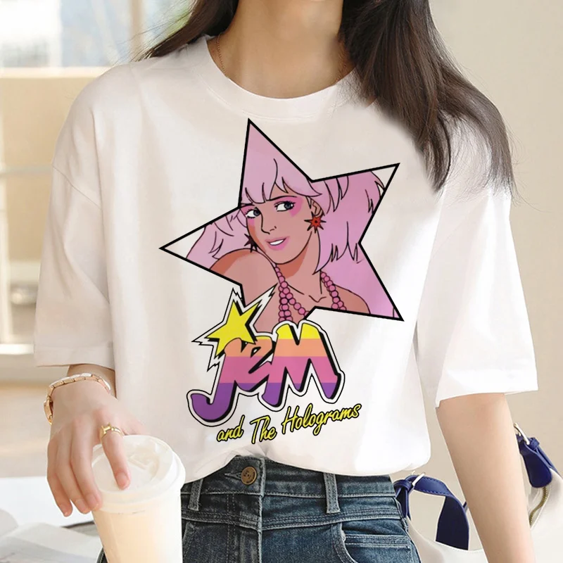 

Одежда Jem и голограмма, летний топ, мужская повседневная Уличная одежда, забавная Винтажная футболка Манга, женская одежда