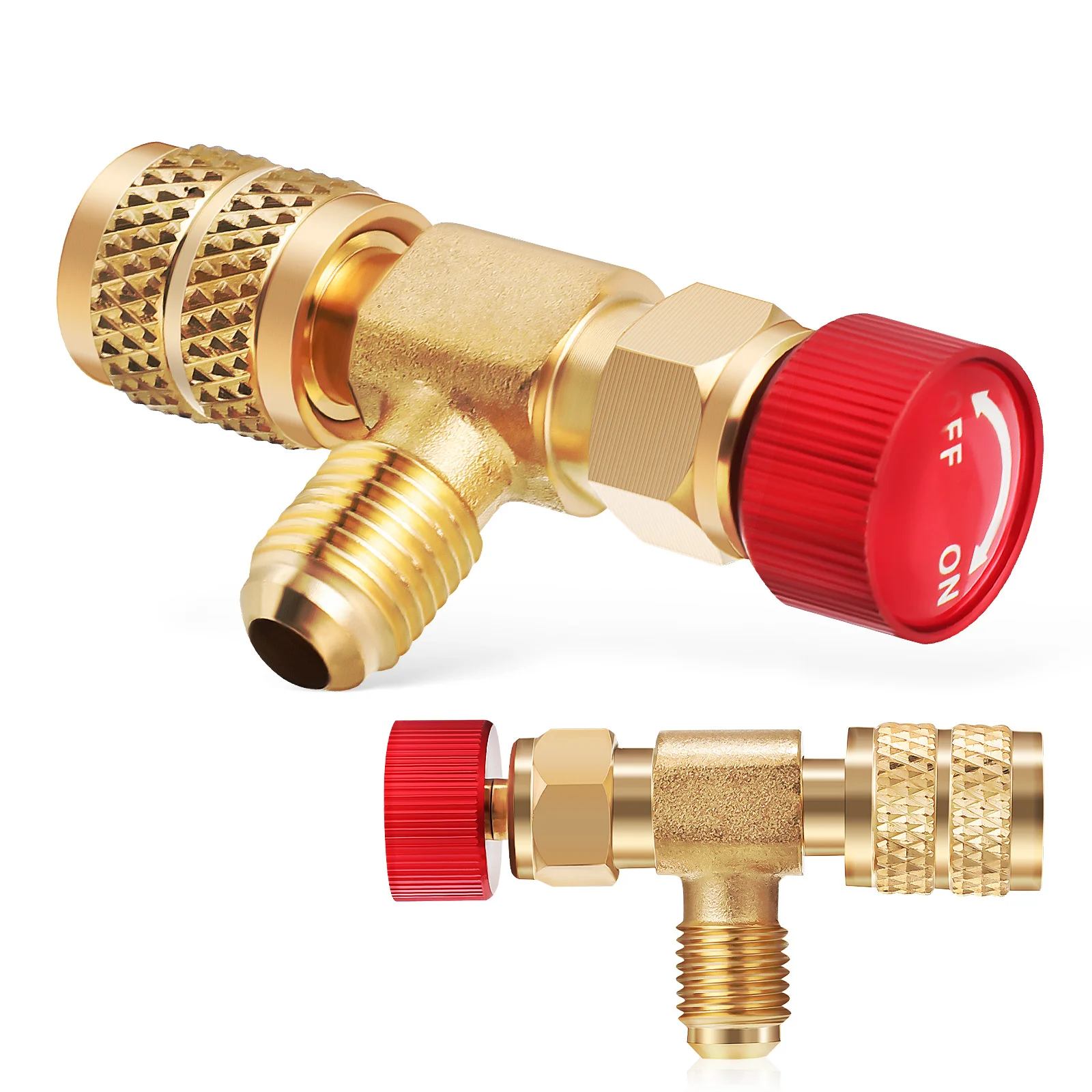 

2 Pcs Refrigeration Shut Air Conditioner Control Valve Brass Conditioning Valves Safety R410a