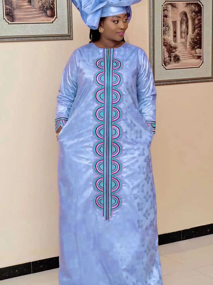 Базин богатые платья из Турции свободного размера для африканских анкар женская