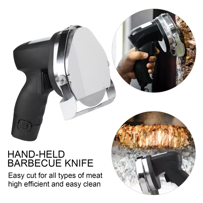 

Электрический слайсер для кебаба Doner Knife нож для шаурмы ручной режущий станок для обжарки мяса телефон нож два лезвия инструменты для птицы