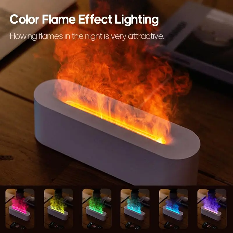 

Flame Air Diffuser Humidifier Noiseless Aroma Diffuser for Home Office Essential Oil Diffuser with No Water Auto Off Protection