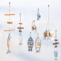 marine style wooden pendant fishnet marine wall decoration fish sea crafts innovative for home living room kindergarten decor