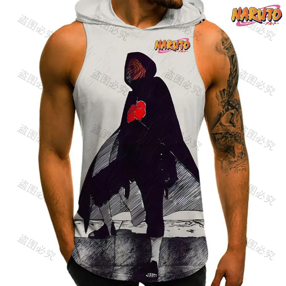 

Naruto Sleeveless Shirts Trend Hooded Vest Man Shirt Fashion Sportswear for Men T-shirts Clothing Hip Hop Men's Streetwear Y2k