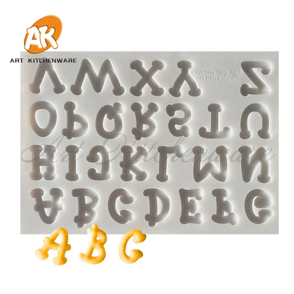 

Алфавит с мультипликационным капиталом, силиконовая модель для рукоделия, форма для выпечки, помадки, шоколада, маффинов, инструменты для у...