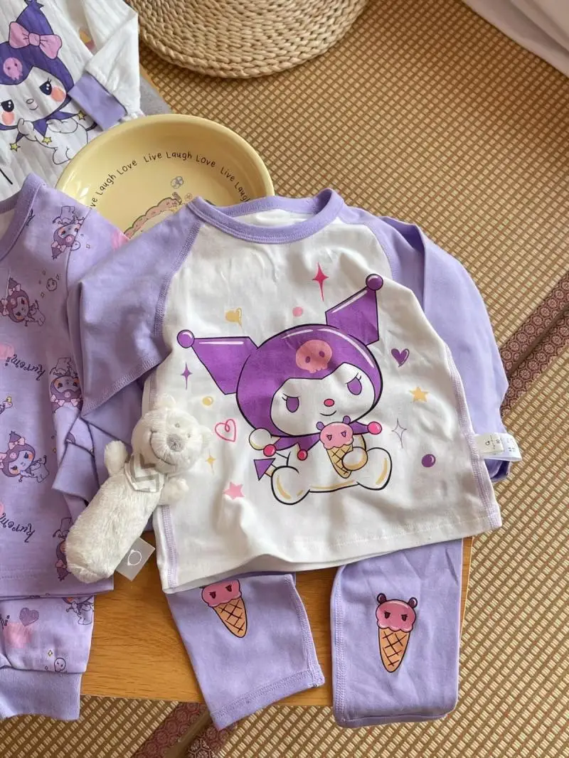 Комплект детской пижамы с длинными рукавами из лайкры и