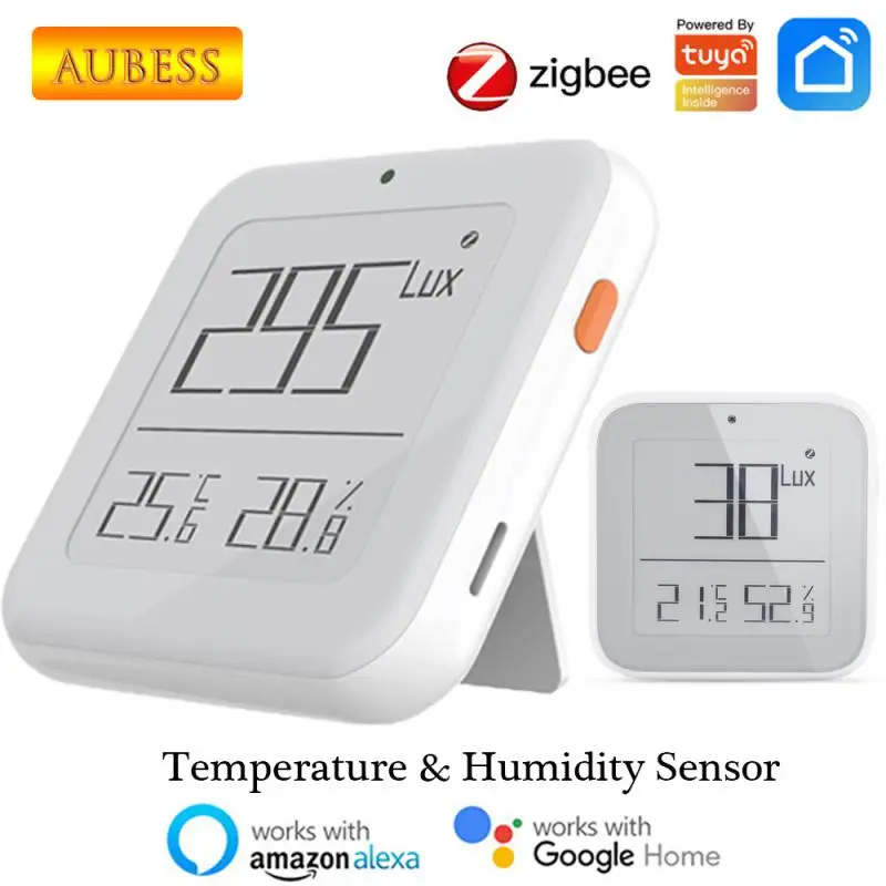 

Tuya Zigbee Temperature Humidity Sensor Brightness Hygrometer Thermometer Detector LCD Support Smart Life Alexa Zigbee Gateway