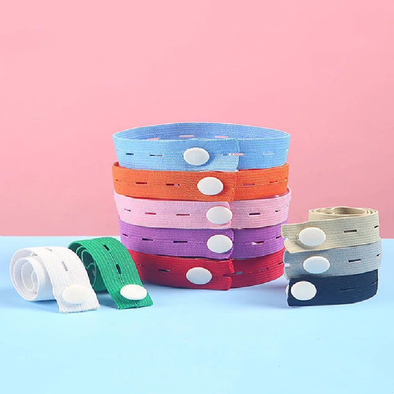 Цветная эластичная лента s 20 мм тканая с отверстиями для пуговиц