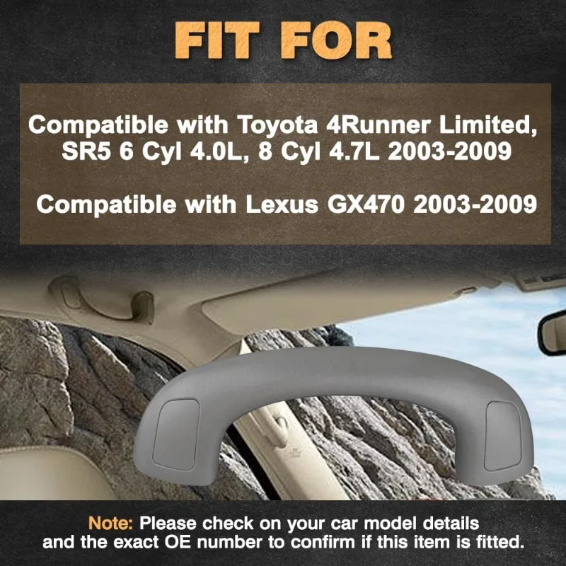 Фото Ручка-поручень для крыши автомобиля, серая, 74603-44020-B4, для Lexus GX470 2003-2009, аксессуар, внутренняя ручка-поручень 7460344020-A74F №2