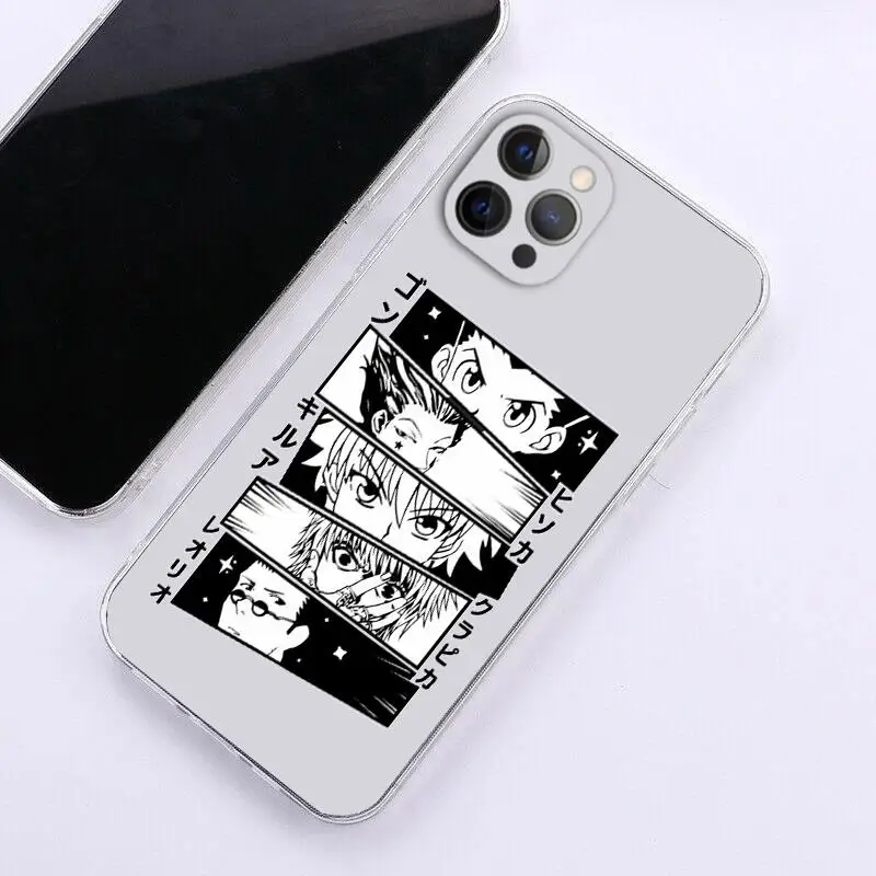 Прозрачный чехол для телефона Cute Hunter X iPhone 16 15 14 13 12 11 Pro XR MAX Plus HXH мягкий