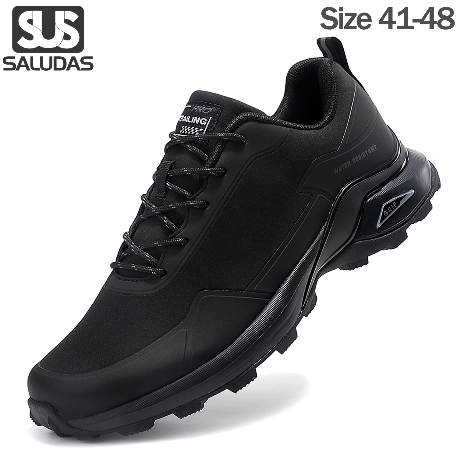 

SALUDAS Men Hiking Shoes Lightweight Waterproof Anti Slip Outdoor Sports Low Top Mountaineering Cross Country Trekking Sneakers
