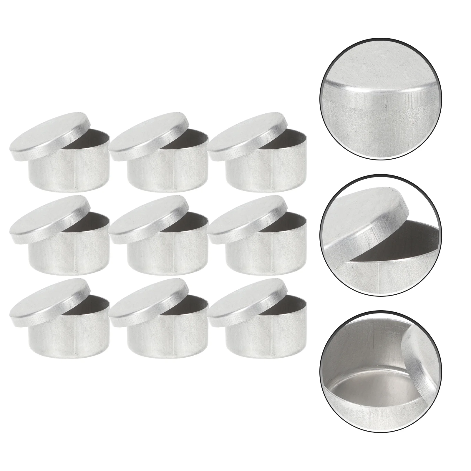 

9 Pcs Soil Sampling Box Mini Containers Lids Round Sample Weighing Holders Small Aluminum Jar Empty Jars Travel