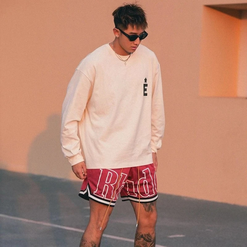 

RHUDE Vintage High Street Sports Shorts Men Women Loose Hip Hop Basketball Pants Mesh Pants