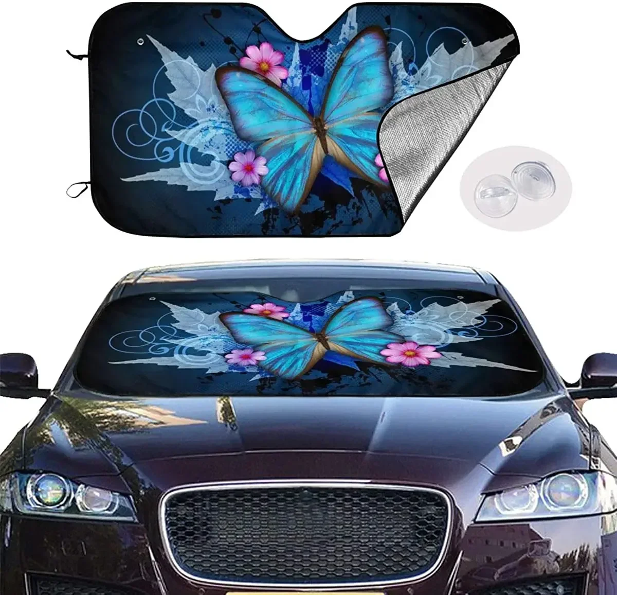 MSGUIDE Тонкая синяя линия с американским флагом козырек от солнца на лобовое стекло