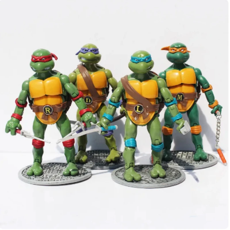 

Teenage Mutant Ninja Turtles Anime Michelangelo Donatello Raphael Leonardo Action Figures Model Toys Desktop Ornament Kids Gifts