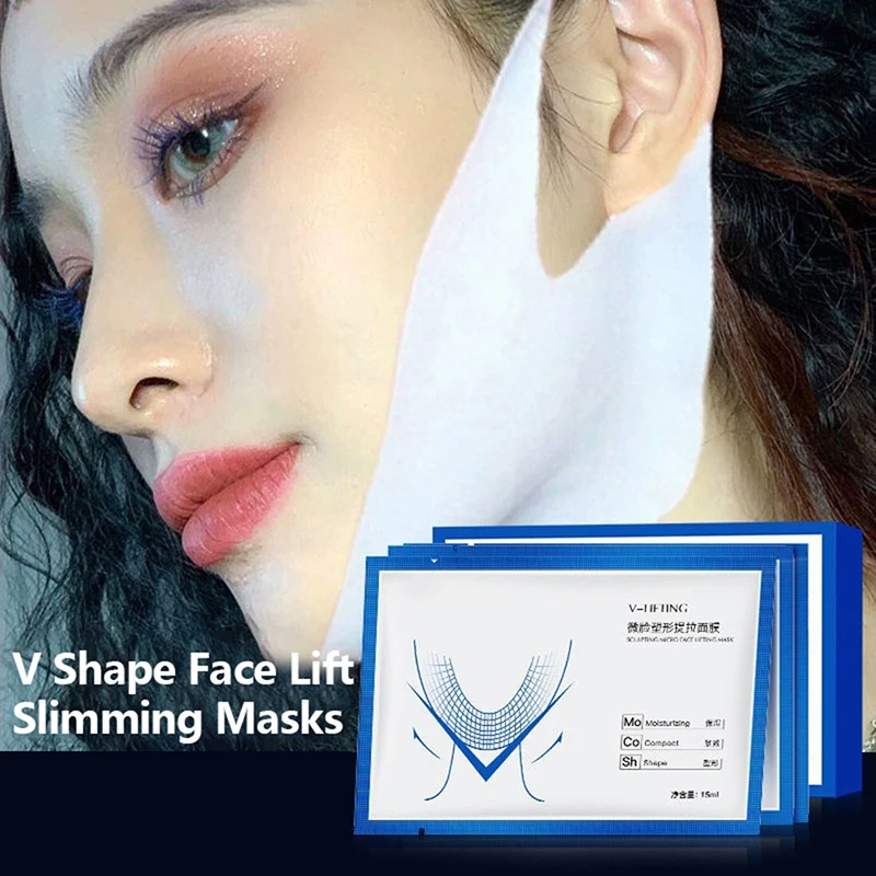 

1/5Pcs Face Lifting Mask V Shape Face Lift Slimming Masks Chin Cheek Lift Up Anti Aging Facial Compacting Bandage Skincare Mask