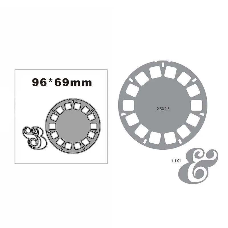 

New Rotating Patterned Disc Metal Cutting Die Scrapbook Template Cutting Card Making Decorative Relief Photo Album Diy Crafts