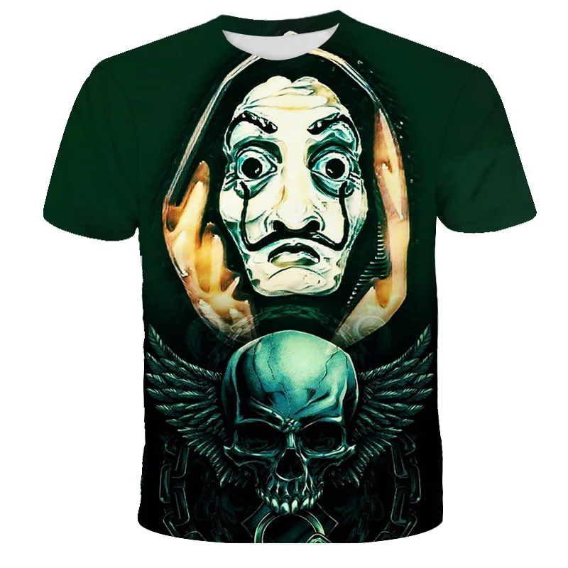 

2022 La Casa De Papel Tshirt Money Heist TV Series 3D Printing KidS T Short Sleeve House of Paper Funny Boys Girs T-Shirt Tops