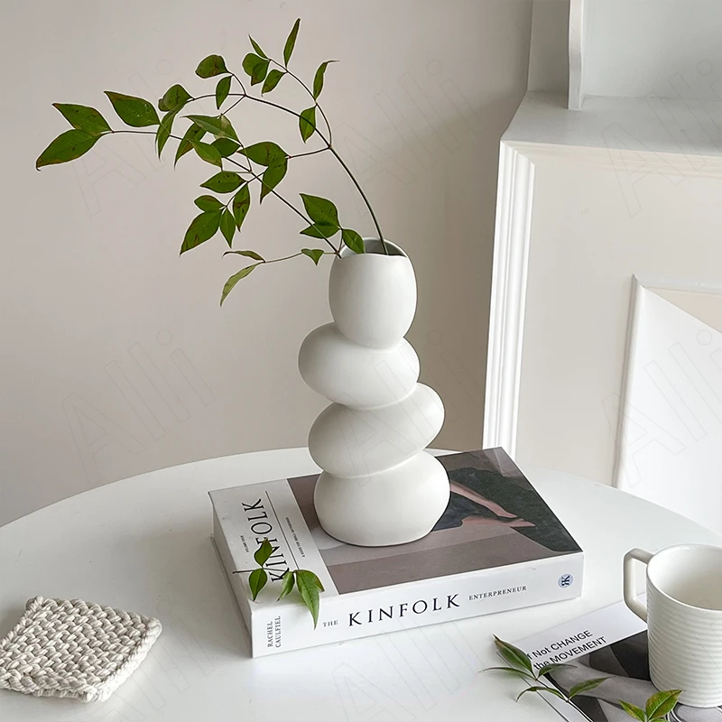 

Керамическая ваза Северной Европы, креативный орнамент в форме яичницы, гостиная, ТВ-тумба, простая Цветочная утварь, украшение для дома