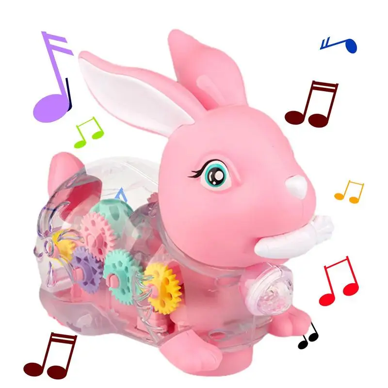 

Роботизированный кролик-кролик на батарейках, прозрачная Экипировка, Имитация животных, игрушки, семейный звук, рождественские подарки