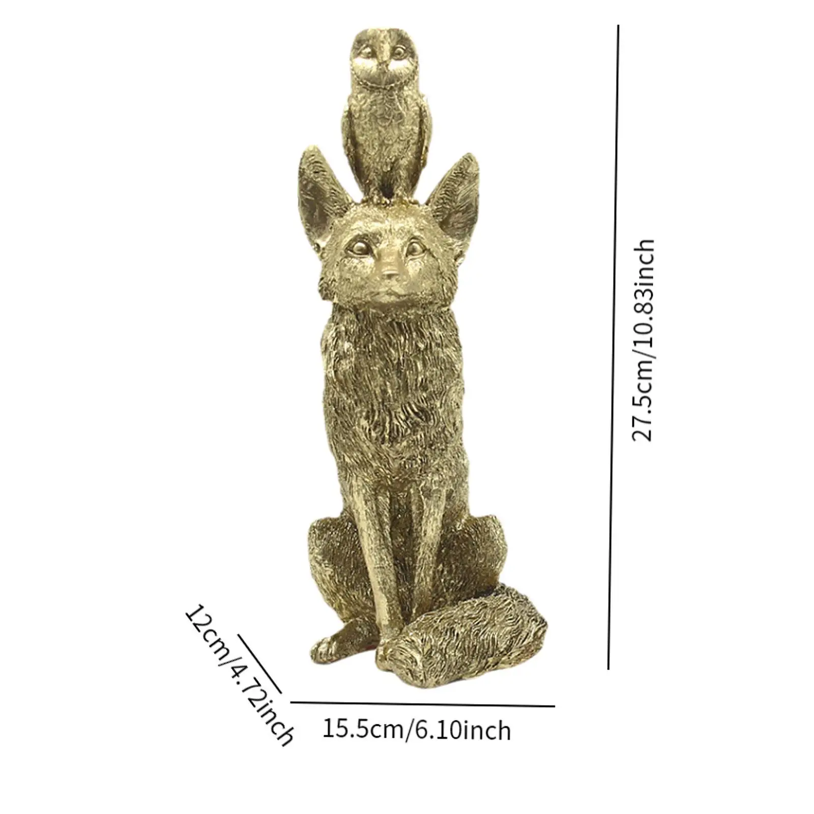 Статуя Лисы И Совы Скульптура Животного Из Смолы Домашний Декор Фигурка Подарок
