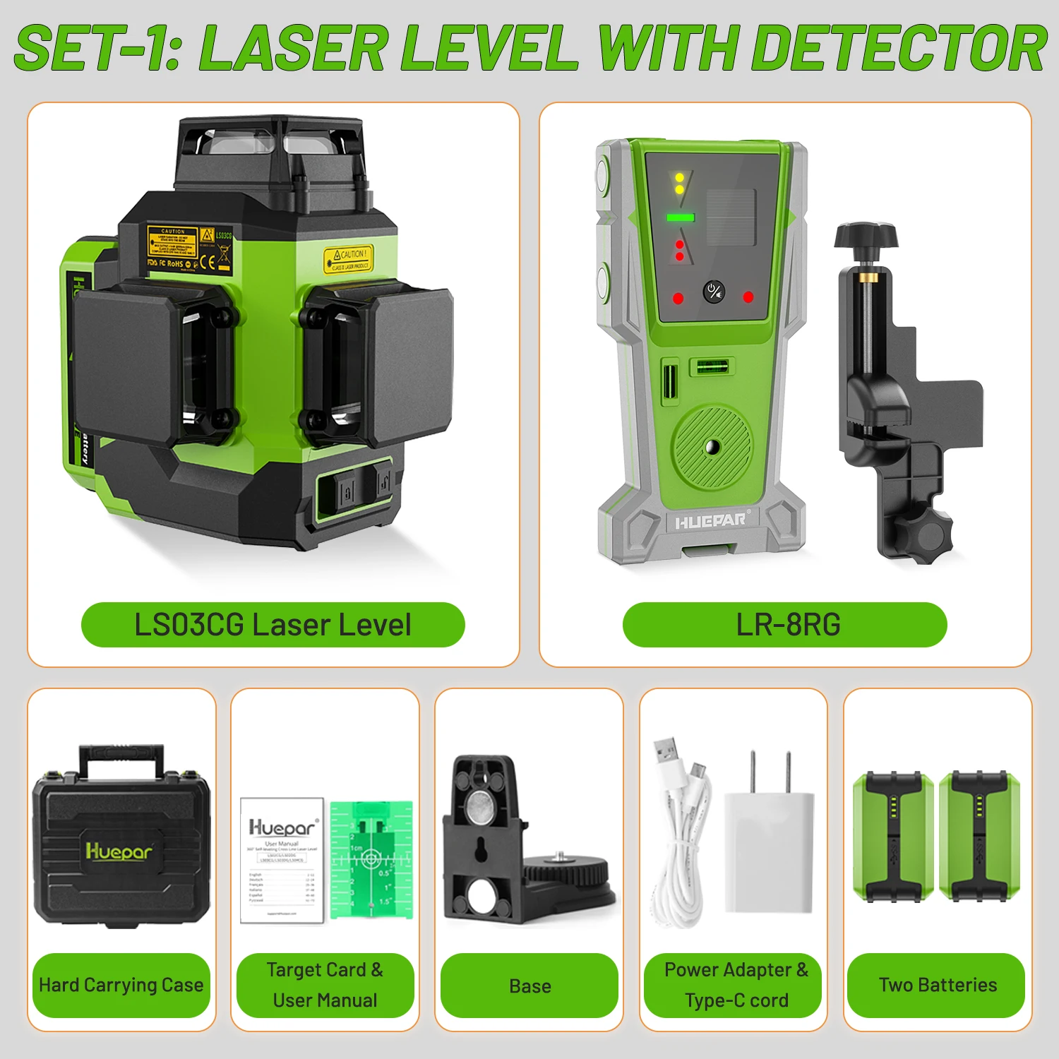 

Huepar LS03CG лазерный уровень 12 линий