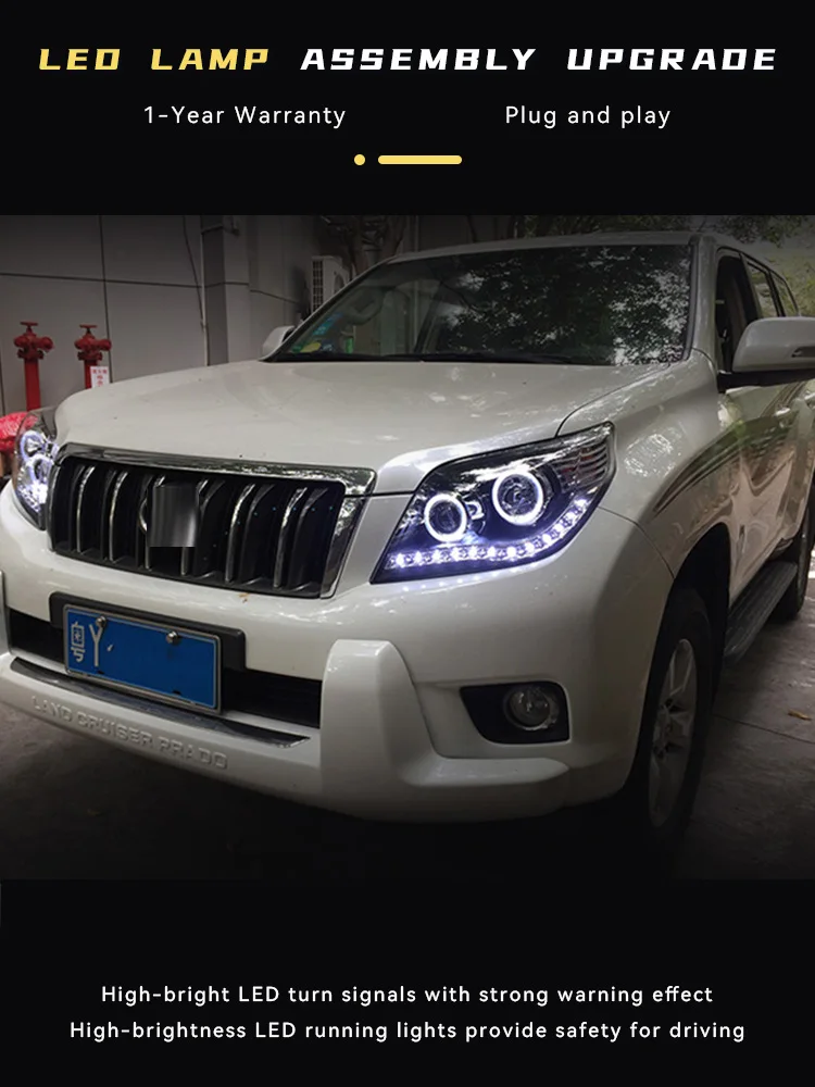 Автомобильные фары для Toyota Prado LC150 2010-2013 обновленные DRL дизайн ангельские глазки