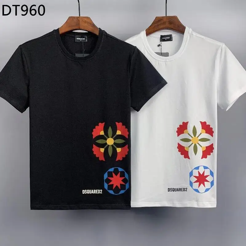 

Dsquared2 Cotton Round Neck Short Sleeve Shirt Letter Print Casual Men's Clothing Tops DT960