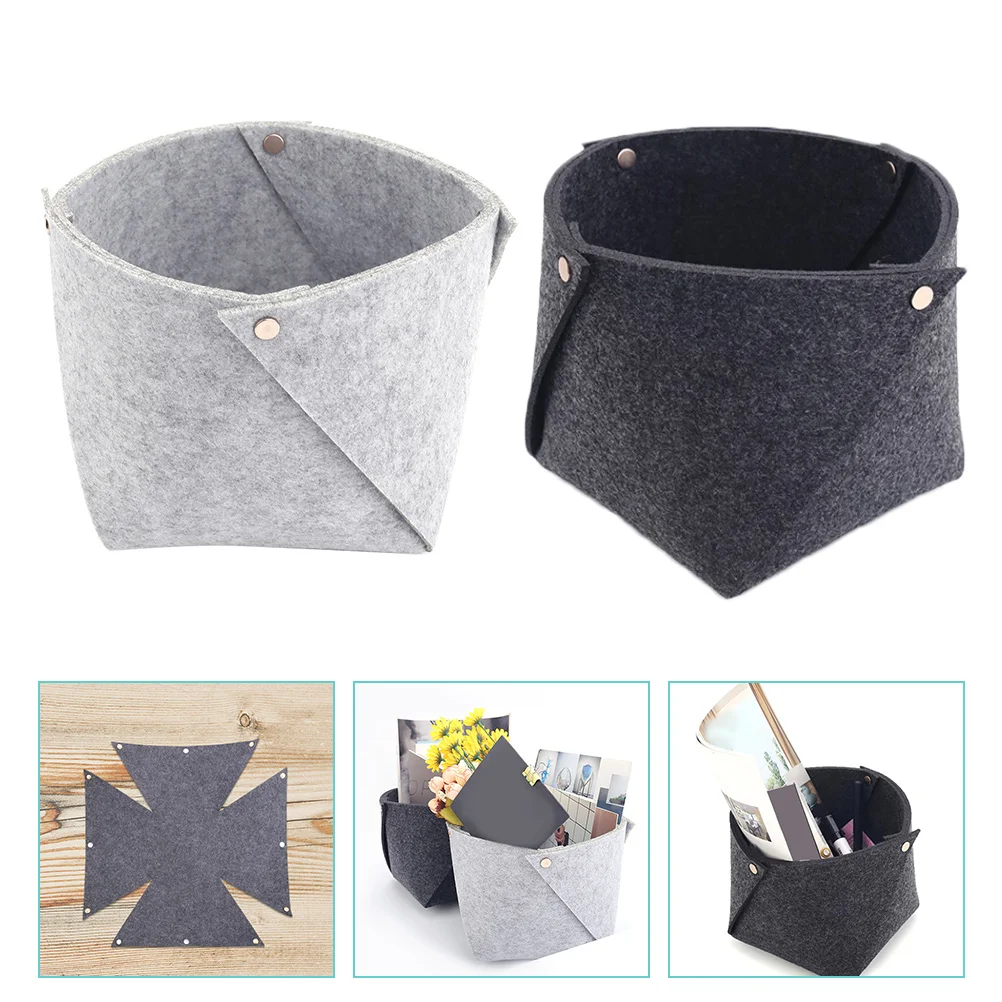 

Basket Organizer Collapsible Container Toy Storage Bins Key Makeup Countertop Candy Bread Holder Magazine Felt