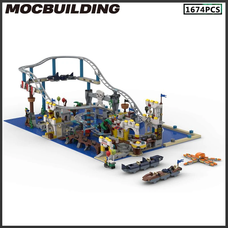

2022 New Friends Blocks Toys MOC-30283 Shipwreck Island Rollercoaster Small particle Bricks Building Block Kit Kid Toy Gifts