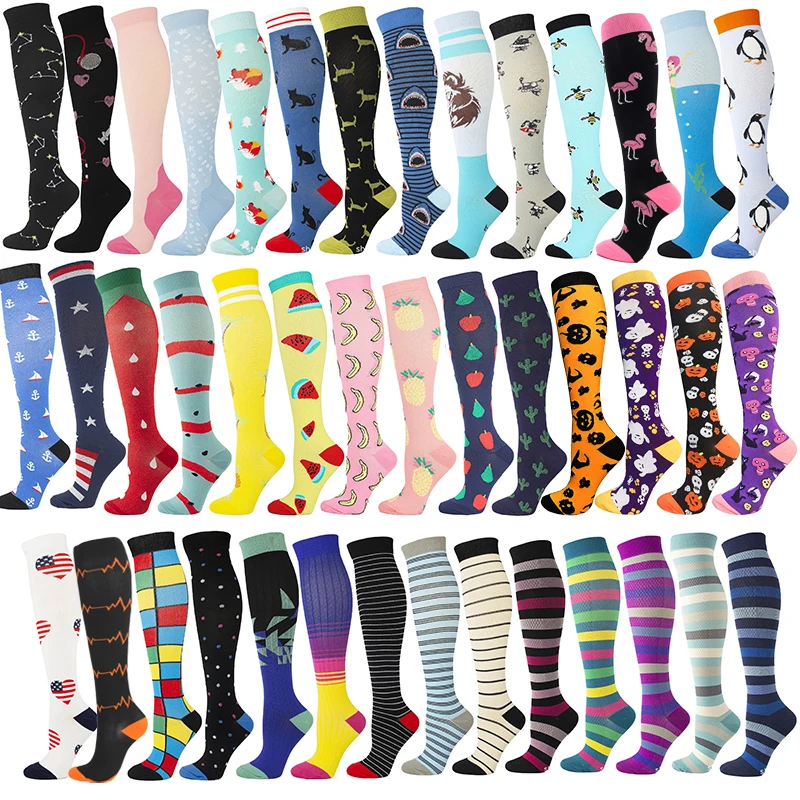 

Compression Stocking Nurse Medical Compression Sock Unisex Sport Leg Pressure Nylon Sports Socks Set Promote Blood Circulation