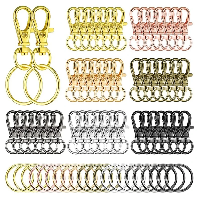 

Q0KE 98 Pieces Color Rotating Buckle Set Dog Buckle for KEY Buckle Hook Buckle Lobster Buckle Luggage Accessories for KEY Rin