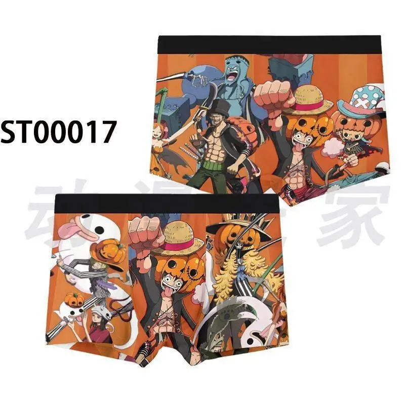 Фото Трусы One Piece Monkey D. Luffy из лайкры с дышащей сеткой для мужчин и студентов, для аниме-косплея, модная летняя коллекция для отпуска, милые и стильные №1