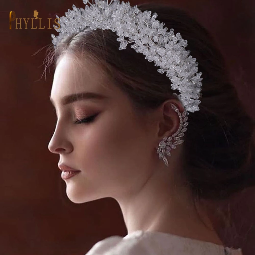 

A412 Fashion Crystal Wedding Tiara Bridesmaid Jewelry Women Headpieces Silver Bride Headbands Wedding Hair Accessories Head Hoop