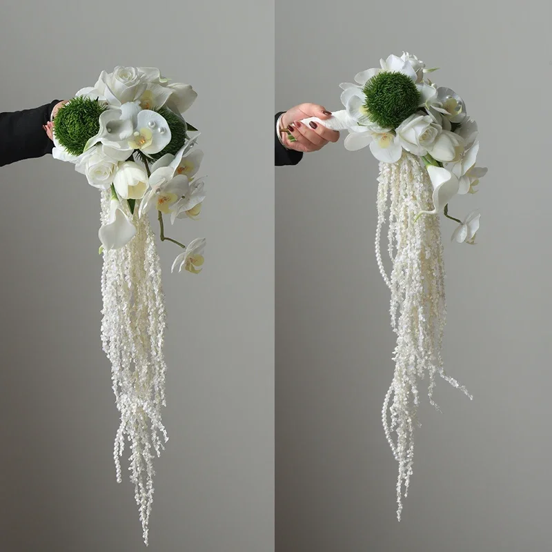 Towoo белая и зеленая серия свежий водопад с имитацией цветка Фаленопсис невесты