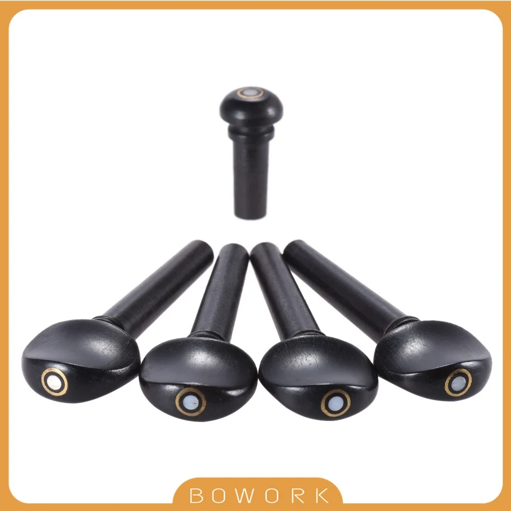 

1/8 1/4 1/2 3/4 4/4 Size Violin Tuning Pegs Ebony Wood Tuning Pegs With Endpin Fiddle Strings Geared Curved Pegbox Tuner SET