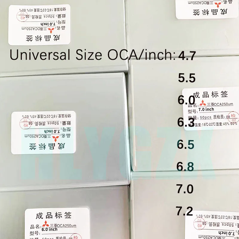 

50 шт. 4,7 мкм универсальный размер OCA для 5,5 6,0 6,3 6,5 6,8 7,0 7,2 дюйма для резки телефона 7,2 дюйма OCA Оптический прозрачный клей