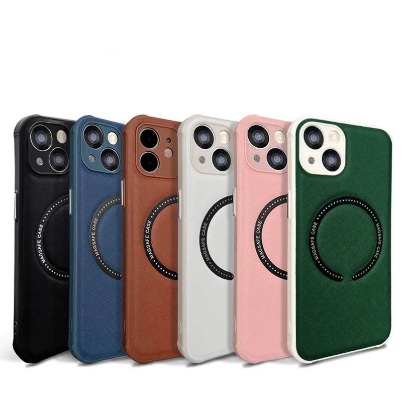 

Leather Magsafing Magnetic Phone Case For iPhone 14 Pro Max 13 12 Magsafe Funda Coque Carcasa Macsafe Cover Capa De Telefone