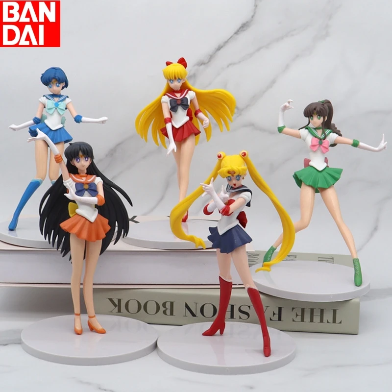 

5pcs Anime Water Ice Moon Sailor Moon Two-Dimensional Trendy Beauty Pvc Figures Ornaments Model Trendy Doll Birthday Present