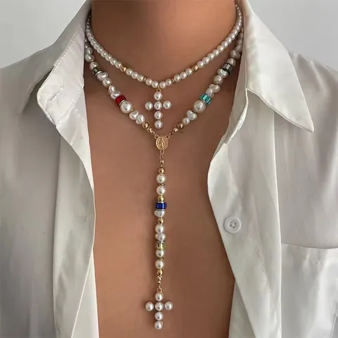 Многослойное ожерелье imixlot  из искусственного жемчуга