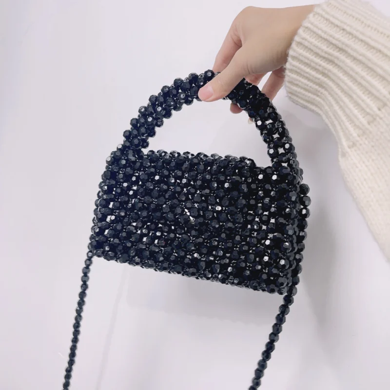 Party Evening Simple Retro Acrylic 2023 Lady Fashion Solid Color Handwoven Shoulder Handbag Customized Crossbody Bags for Woman