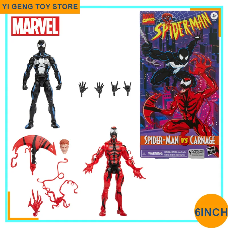 

Original Marvel Legends Spider-Man Vs Carnage Action Figure Black Spider Man Venom Symbiote Cletus Kasady 90'S Comics Toys Gifts