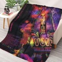 japanese enter the void throws blankets collage flannel ultra soft warm picnic blanket bedspread on the bed