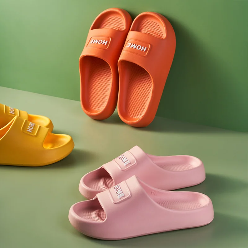 Women's Summer Home Slippers Indoor Bathroom Non-slip Bath Soft Bottom Feelings Couple Wearing Thick Sole Sandals Men