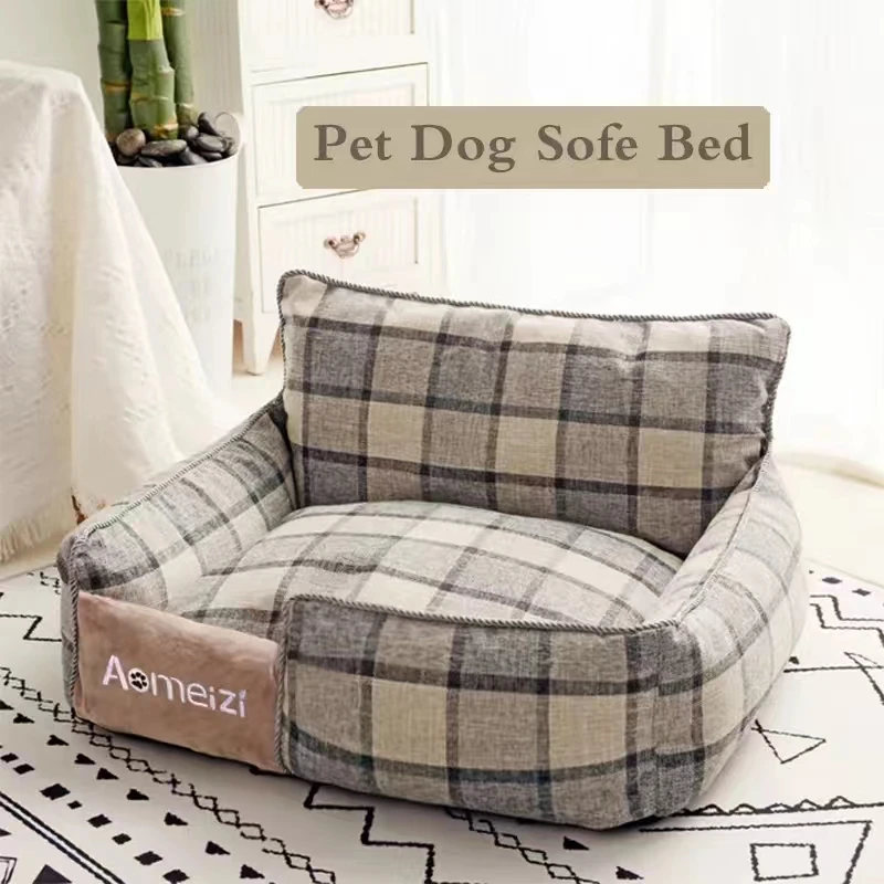 

Квадратная сетчатая кровать для собак, съемная моющаяся кровать для домашних животных, гнездо для кошек, двухсторонний удобный спальный мешок для больших и маленьких кошек